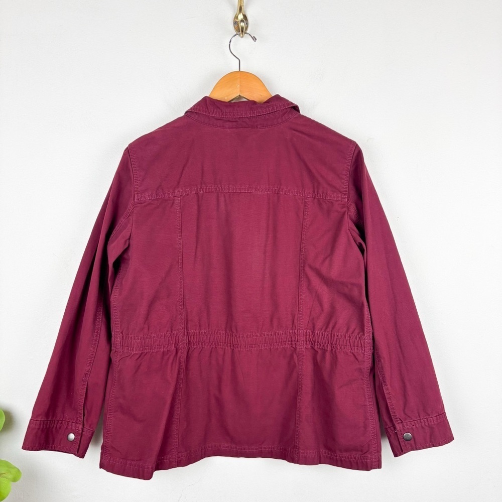 Talbots Women’s Red Twill Safari Jacket Sz Lp - Picture 4 of 8